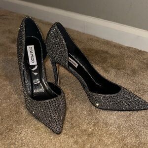 Steve Madden Silver Glitter Heels | Size 9